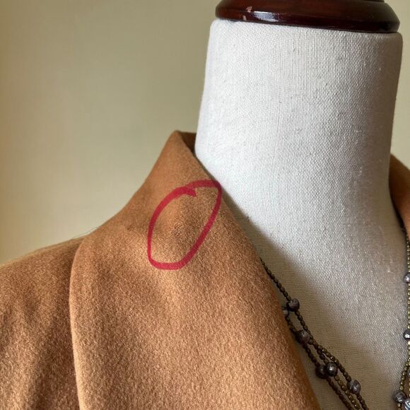 Vintage Camel Wool Cashmere Oversized Boyfriend Blazer 90s Minimalist XL - Picture 7 of 11
